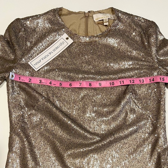 NWT Dress The Population sequin dress, XXS, Sand - Picture 10 of 14